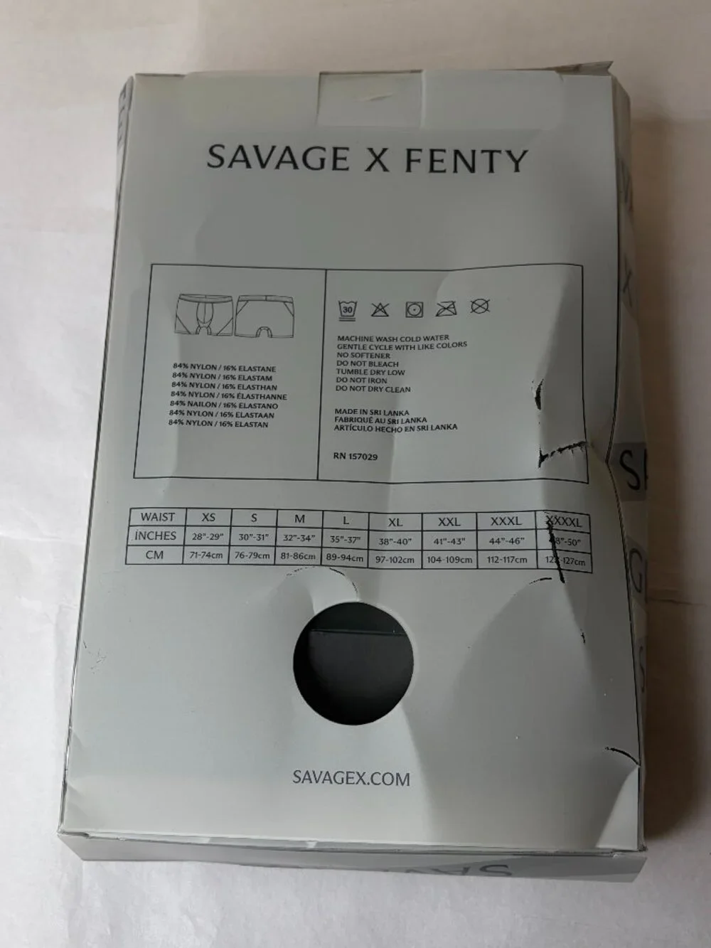 New 3-Pack Savage x Fenty Shadow Fit Boxer Briefs Black Size S